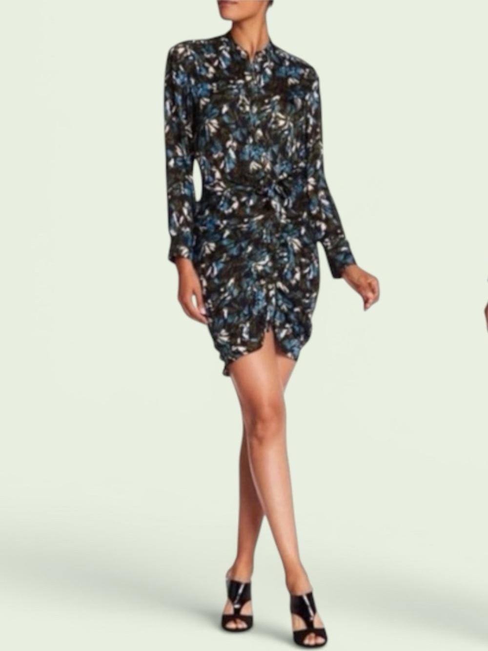 Veronica Beard Georgina 100% Silk Asymmetric Tie Waist Floral Dress Size 2